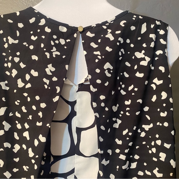 Apt 9 Black and White Pebble Design Layered Sleeveless Open Back Top - Picture 10 of 16